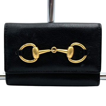 Horsebit Key Case  Black Leather