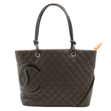 CC Quilted Tote Brown Leather