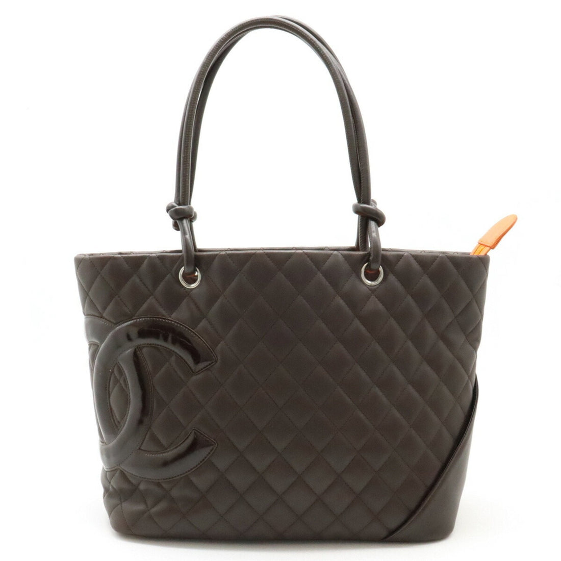 CC Quilted Tote Brown Leather