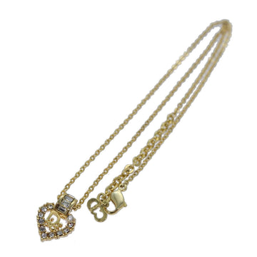 CD Heart Pendant Necklace Gold Crystal