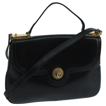 Vintage Black Leather Shoulder Bag