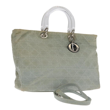 Cannage Lady Canvas Shoulder Bag with Charm