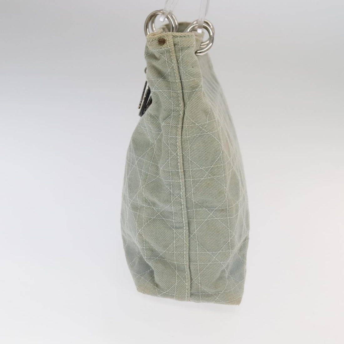 Cannage Lady Canvas Shoulder Bag with Charm