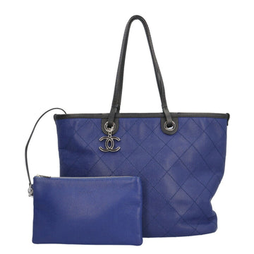 Coco Cocoon Tote Blue Leather