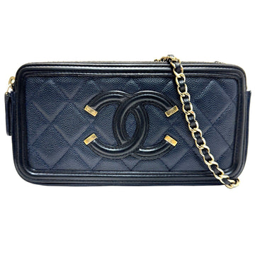 Classic Wallet on Chain Navy Blue