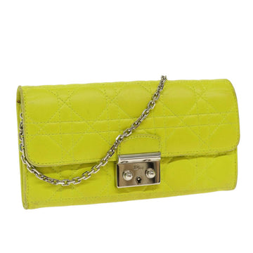 Diorama Wallet Chain Lime Green Leather
