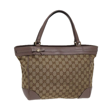 GG Plus Tote Brown Leather Trim