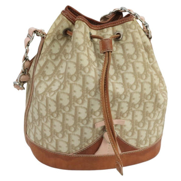 Diorissimo Bucket Bag Beige Canvas Leather Trim
