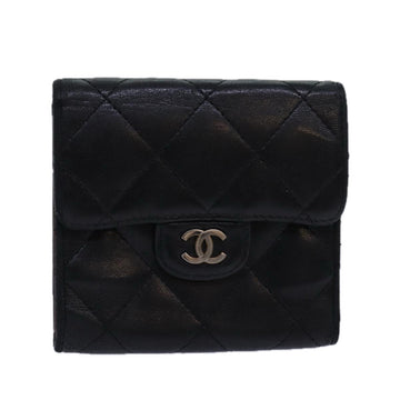 Classic Quilted Wallet Black Leather