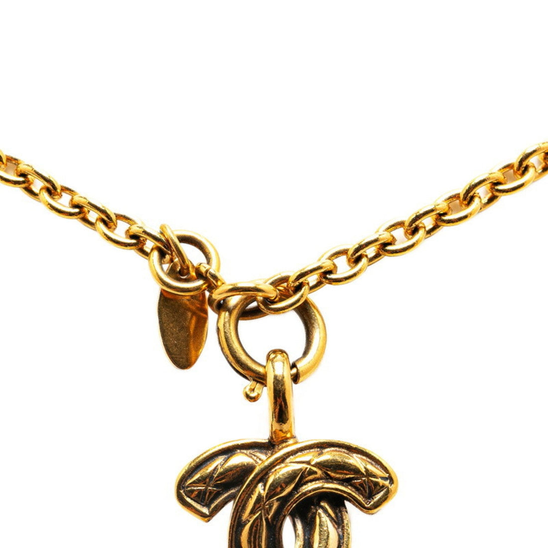 CC Logo Pendant Necklace Gold Chain