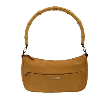 Bamboo Handle Leather Shoulder Bag