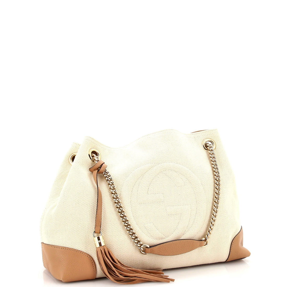 Soho Chain Strap Shoulder Bag Canvas with Leather Medium