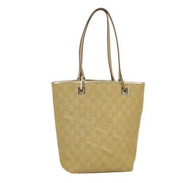 GG Plus Tote Beige Canvas Gold Hardware