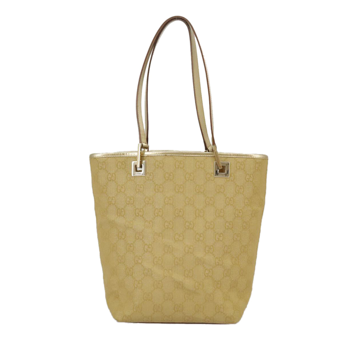 GG Plus Tote Beige Canvas Gold Hardware