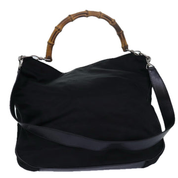 Bamboo Shopper Tote  Black Canvas