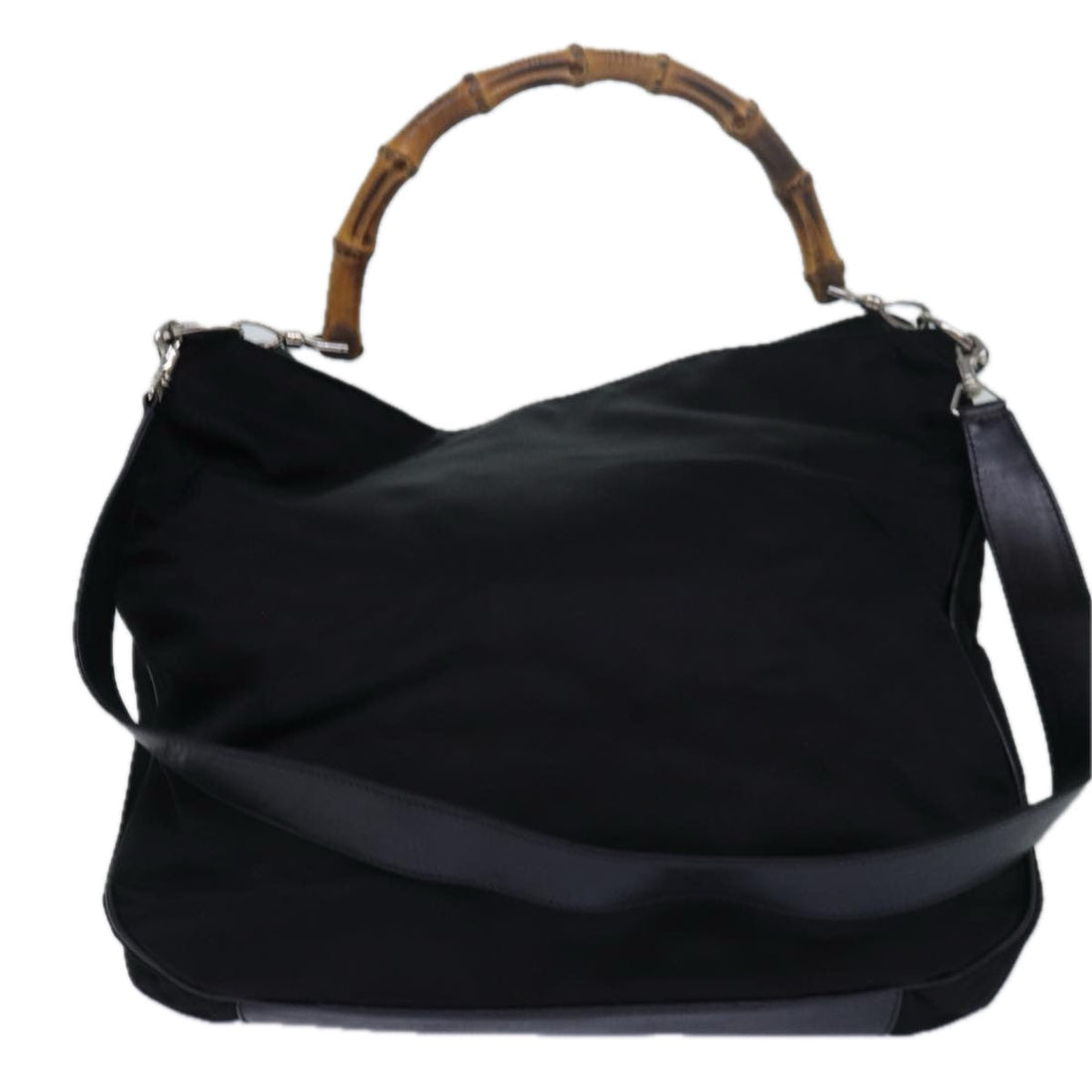 Bamboo Shopper Tote  Black Canvas