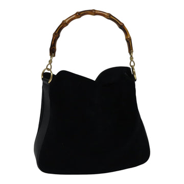 Bamboo Top Handle Suede Bag