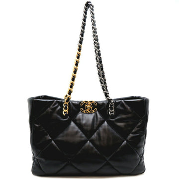 Chanel 22 Quilted Tote Black Leather
