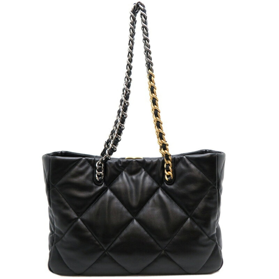 Chanel 22 Quilted Tote Black Leather