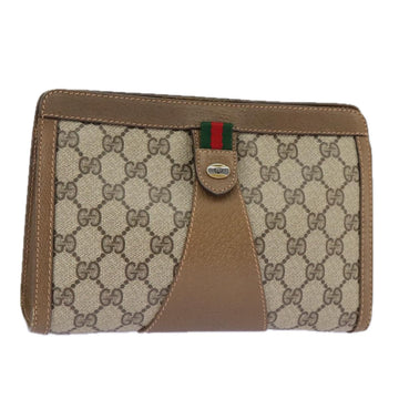 GG Monogram Clutch Brown Leather
