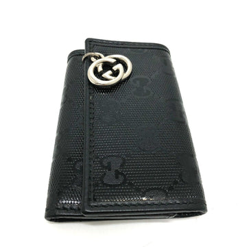 GG Key Holder Black Leather