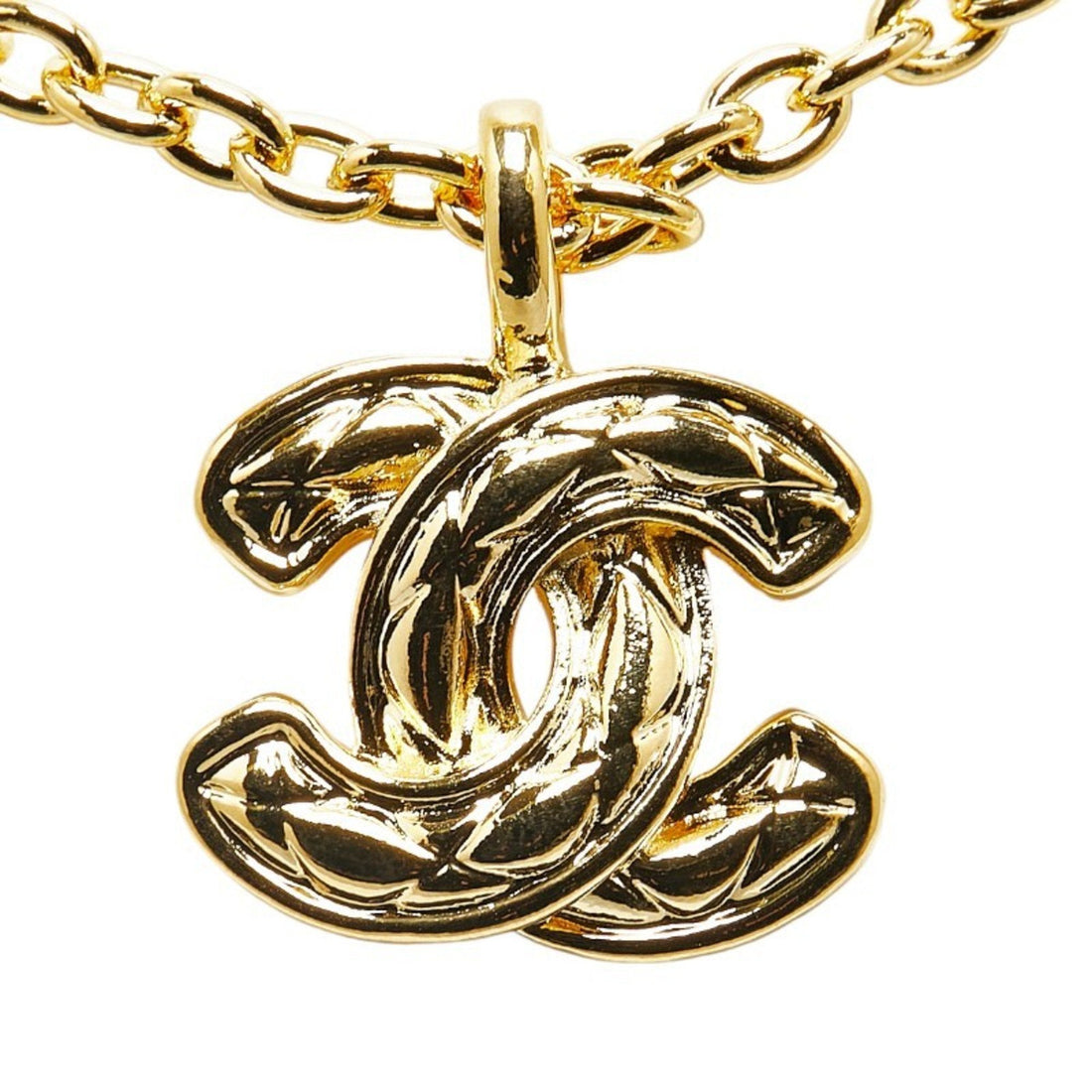 CC Logo Pendant Necklace Gold