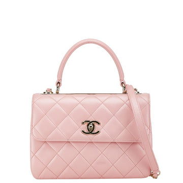 Classic Handbag Pink Quilted Leather