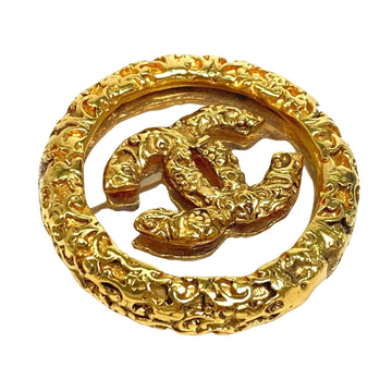 Chanel brooch gold circular logo
