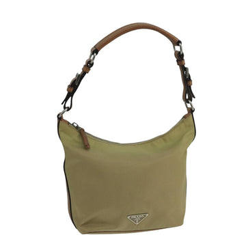 Nylon Shoulder Bag Beige Hobo Style