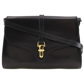 Vintage Leather Shoulder Bag Black