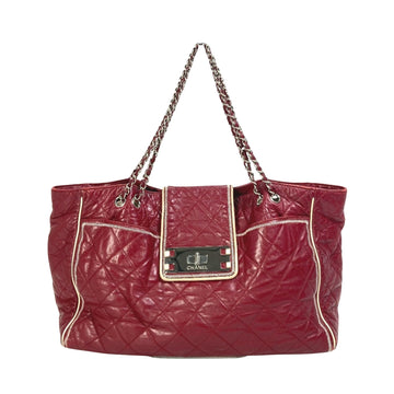 Quilted Leather Tote Red Style