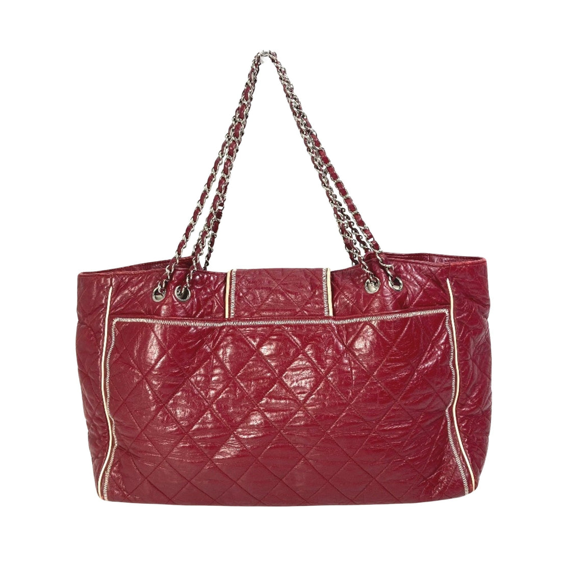Quilted Leather Tote Red Style