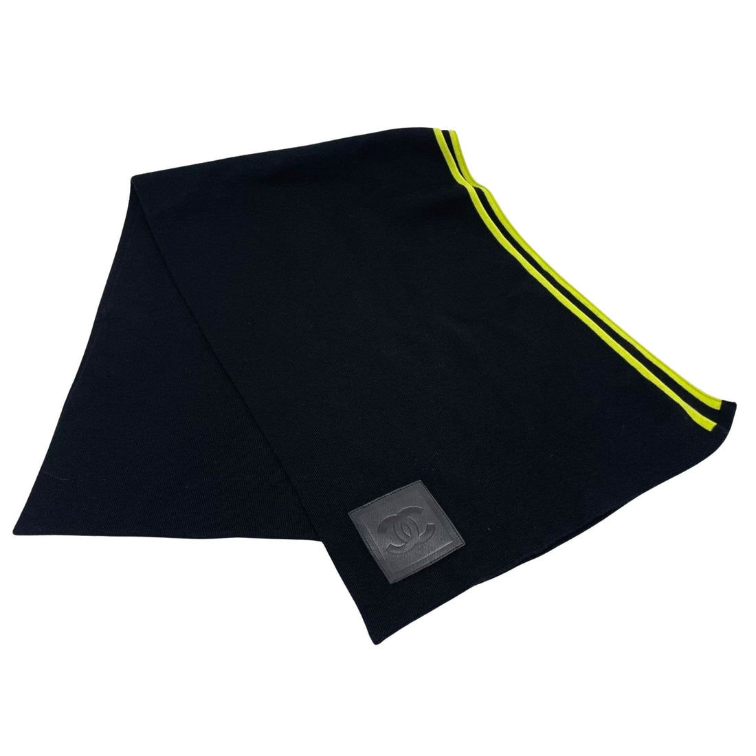 CC Logo Knitted Scarf  BlackLime