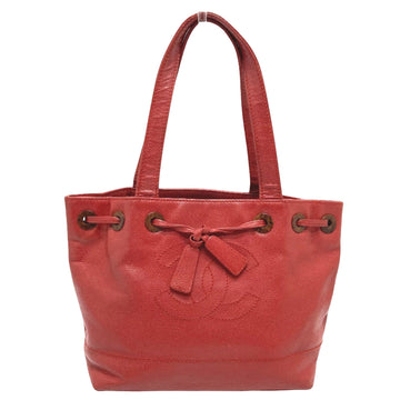 Red Caviar Leather Tote Bag