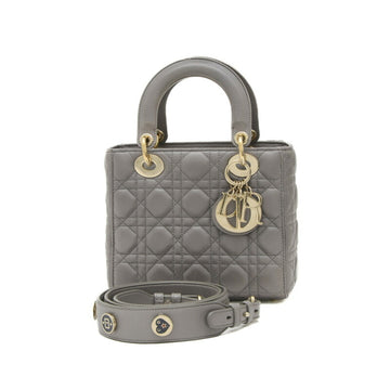 Lady Dior Leather Shoulder Bag with Guarantee Card and Strap