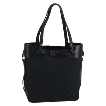 GG Canvas Tote Black Leather Trim