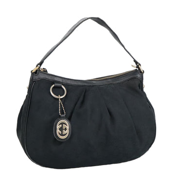 GG Plus Shoulder Bag Black Canvas