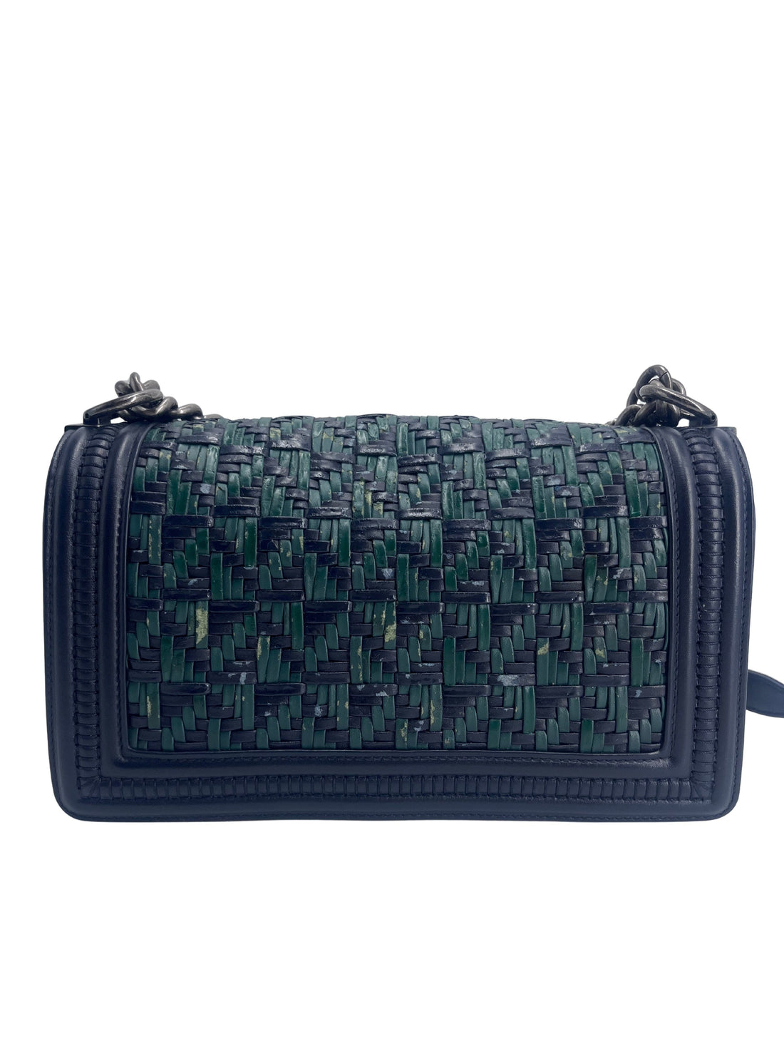 Boy Chanel Woven Leather Shoulder Bag