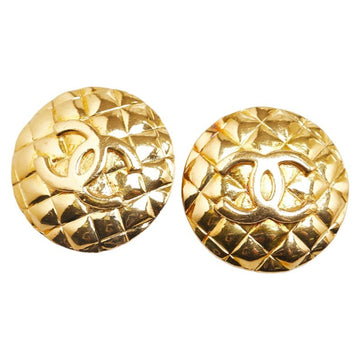 Quilted CC Earrings GoldTone