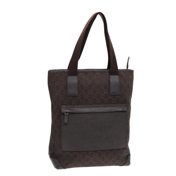 GG Canvas Tote Brown Leather Accents