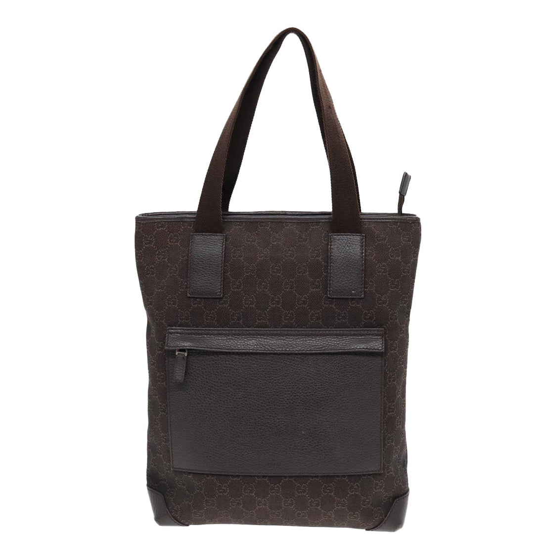 GG Canvas Tote Brown Leather Accents