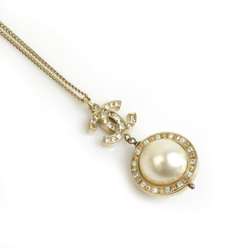 Pearl Pendant Necklace CC Logo Style