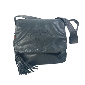 Vintage Leather Shoulder Bag Fringe Detail