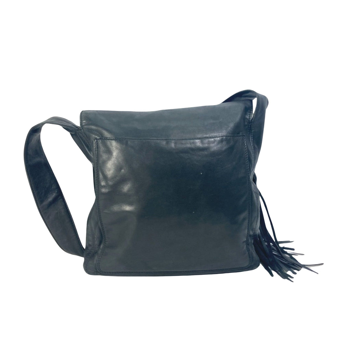 Vintage Leather Shoulder Bag Fringe Detail