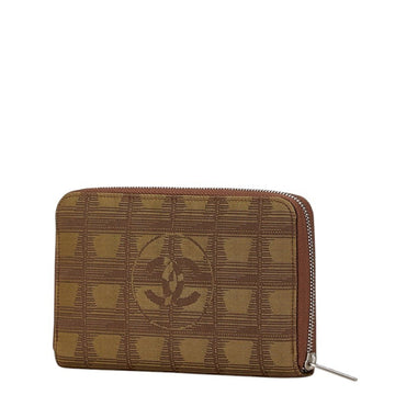 Chanel Wallet Brown Canvas Zipper