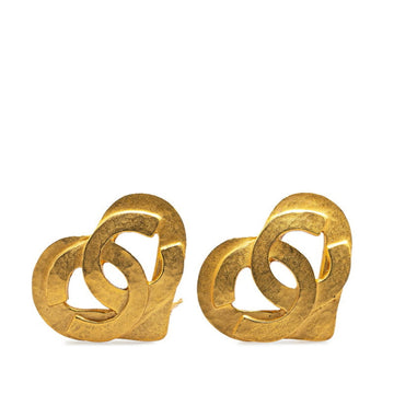 HeartShaped CC Earrings Gold