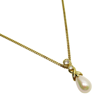 Pearl  Diamond Pendant Necklace