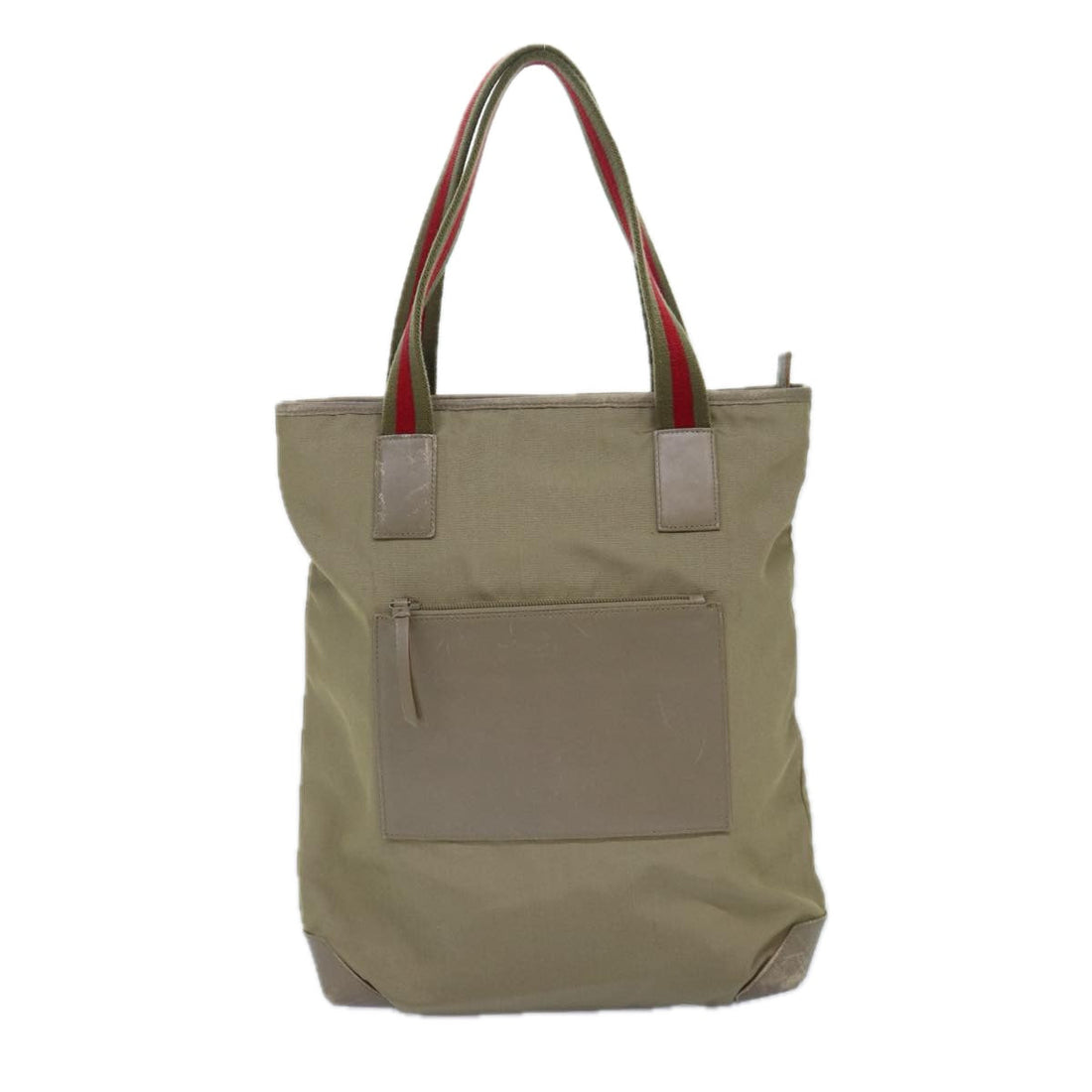 Beige Canvas Tote Webbing Detail