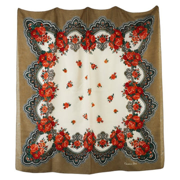 Vintage Floral Scarf Roses Silk