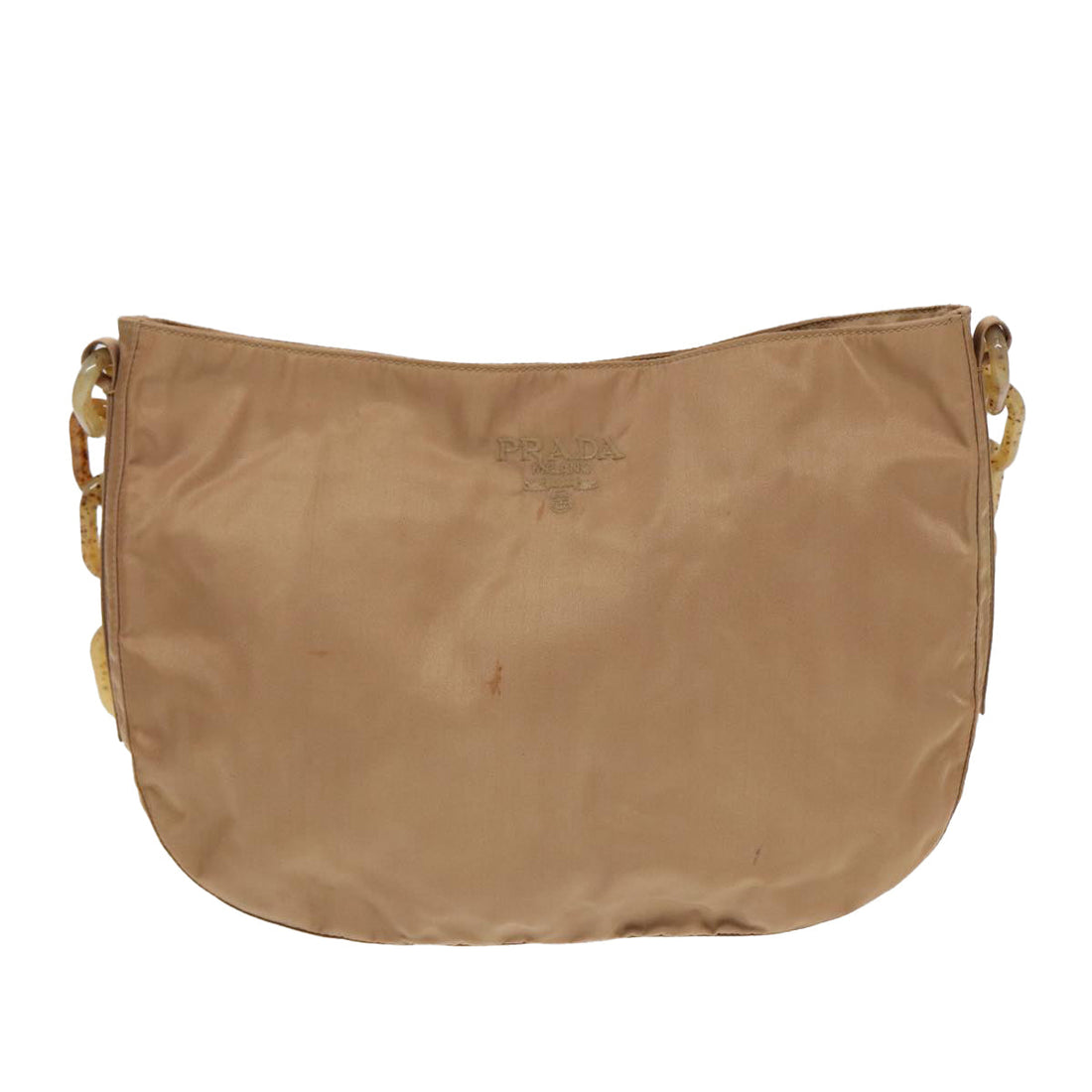 Beige Nylon Chain Shoulder Bag